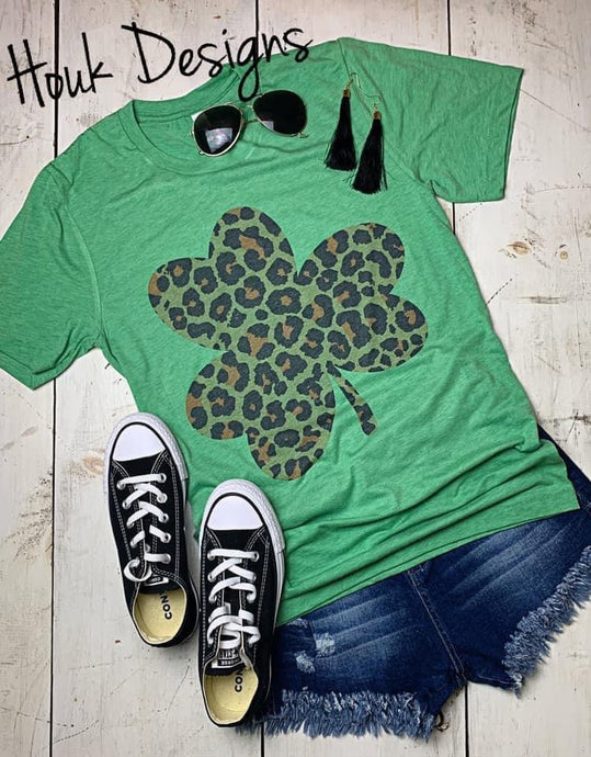 Leopard, Shamrock, St. Patricks Tee